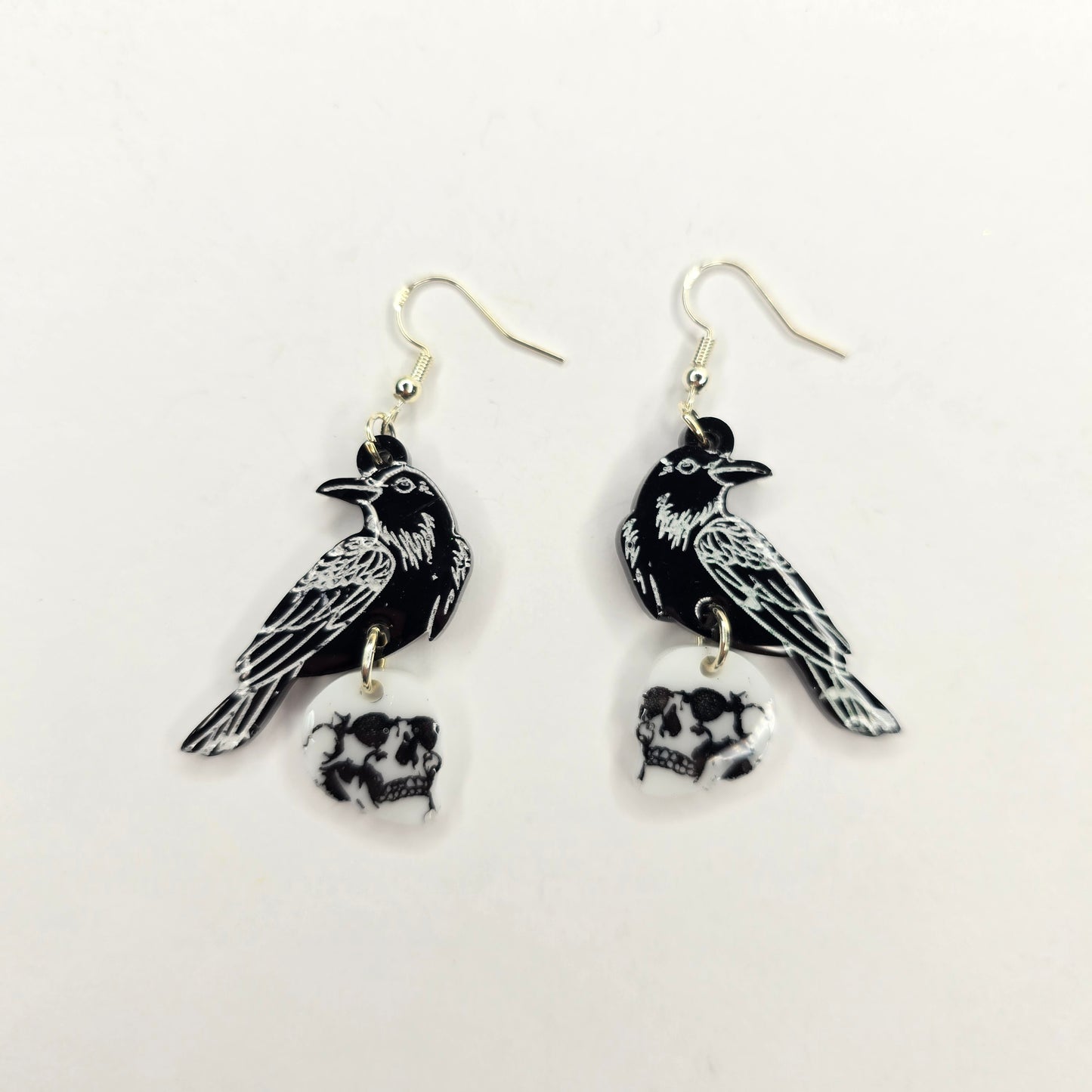 Raven on skulls