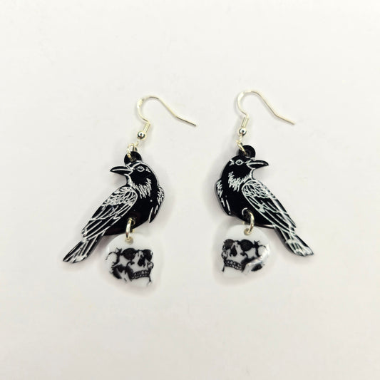 Raven on skulls